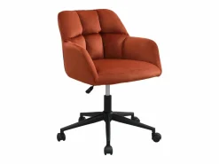 Vente-unique Silla de oficina terciopelo y negro altura regulable - PEGA de Pascal Morabito