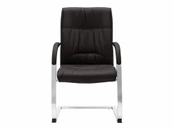 New Silla de oficina voladiza de cuero sintético negra ES278978 Silla De Escritorio