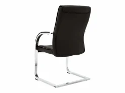 New Silla de oficina voladiza de cuero sintético negra ES278978 Silla De Escritorio