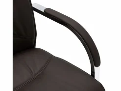 New Silla de oficina voladiza de cuero sintético negra ES278978 Silla De Escritorio