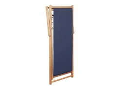 Silla de playa plegable de tela y estructura de madera ES57074 Azul