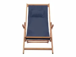 Sale Silla de playa plegable de tela y estructura de madera ES92977 Tumbona