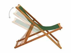 Online Silla de playa plegable madera de eucalipto y tela ES26055 Verde