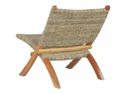 Online Silla de ratán kubu natural y madera maciza de caoba Sillón De Mimbre