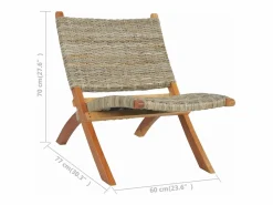 Online Silla de ratán kubu natural y madera maciza de caoba Sillón De Mimbre