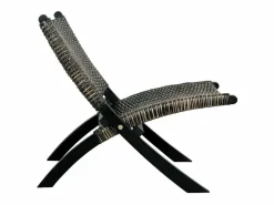 Clicnbuy Silla de ratán kubu natural y madera maciza de caoba