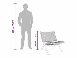 Discount vidaxl Silla de ratán kubu natural y madera maciza de caoba Gris