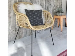 Outlet Silla de ratán y metal Sillón De Mimbre