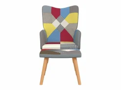 Sale Silla de relajación con reposapiés tela patchwork Sillón