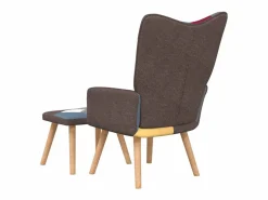 Sale Silla de relajación con reposapiés tela patchwork Sillón