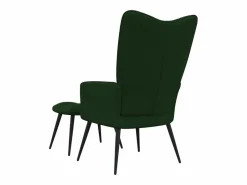 Outlet Clicnbuy Silla de relajación con taburete terciopelo oscuro Verde