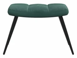 Outlet Clicnbuy Silla de relajación con taburete terciopelo oscuro Verde