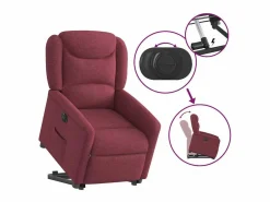 Sale Silla de relax | Sillón eléctrico reclinable elevable de tela tinto SHL7947 Sillón Relax