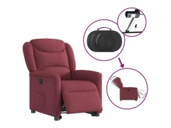 Sale Silla de relax | Sillón eléctrico reclinable elevable de tela tinto SHL7947 Sillón Relax