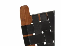 vidaxl Silla de relax plegable cuero auténtico