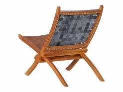 Discount Silla de relax plegable cuero auténtico marrón Sillón De Piel