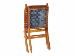 Discount Silla de relax plegable cuero auténtico marrón Sillón De Piel