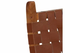 Discount Silla de relax plegable cuero auténtico marrón Sillón De Piel