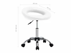Clearance Silla de trabajo con ruedas de piel sintética blanca Blanco
