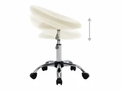 Clearance Clicnbuy Silla de trabajo con ruedas cuero sintético Crema
