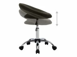 Silla de trabajo con ruedas cuero sintético marrón ES737038