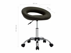 Online Clicnbuy Silla de trabajo con ruedas cuero sintético marrón Marru00f3n