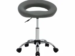Silla de trabajo con ruedas cuero sintético ES25351