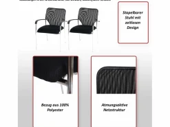 Sale Silla de visita Tucson (juego de 2), asiento , respaldo Silla Conferencia