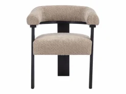 Clearance Silla en tela bouclé y madera de hevea - Topo y negro - LIVELIA Sillas Y Lotes De Sillas