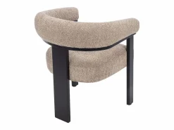 Clearance Silla en tela bouclé y madera de hevea - Topo y negro - LIVELIA Sillas Y Lotes De Sillas