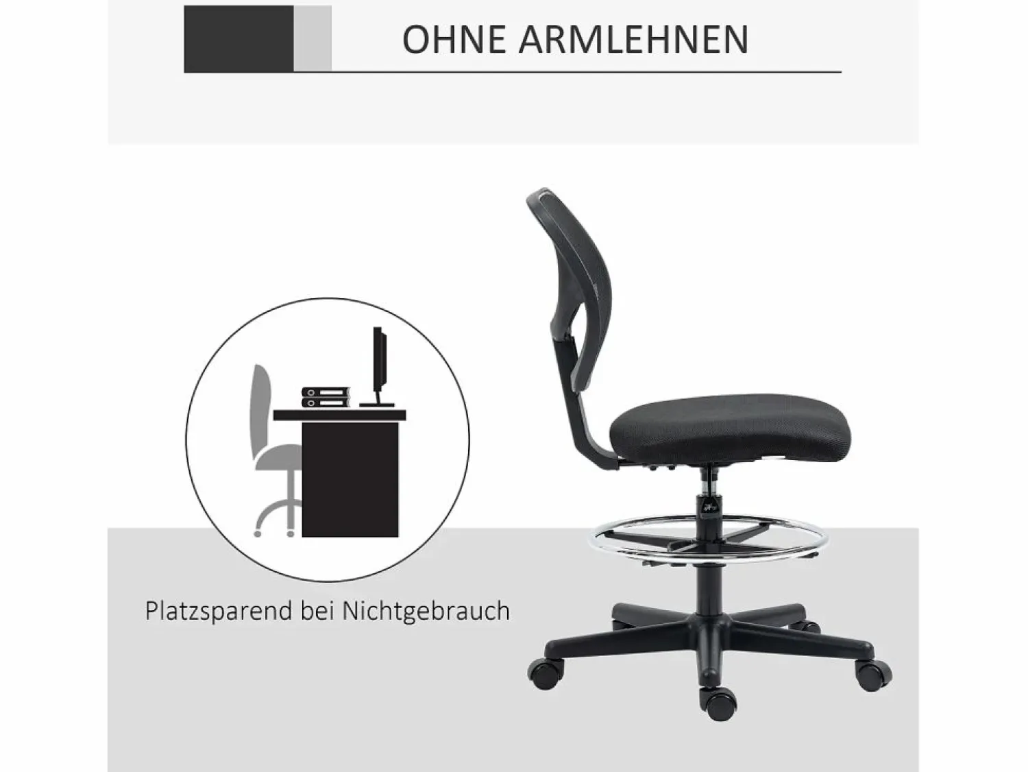 Silla ergonómica de pie, regulable en altura, con reposapiés, color , (59x61x93-113 cm) ###