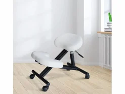 Hot AHD Silla ergonómica de rodillas para oficina modelo sueco metal Balancesteel - Blanco