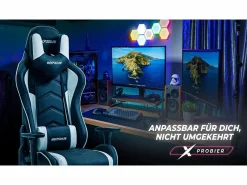 Clearance MAXPODIUM Silla gamer ergonómica, ajustable en altura, soporta 150 kg – Tactical, Negra Negro