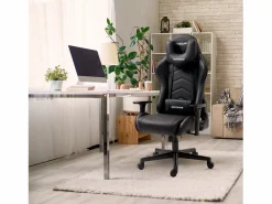 Clearance MAXPODIUM Silla gamer ergonómica, ajustable en altura, soporta 150 kg – Tactical, Negra Negro