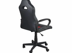 Online Kayelles Silla gamer junior, altura ajustable, asiento de cuero sintético bicolor, giratoria 360°, reposabrazos acolchados, ruedas WAN (negro rojo) Negro / Rojo