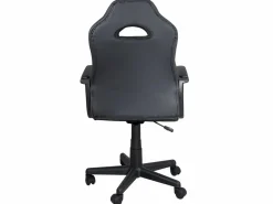 Online Kayelles Silla gamer junior, altura ajustable, asiento de cuero sintético bicolor, giratoria 360°, reposabrazos acolchados, ruedas WAN (negro rojo) Negro / Rojo