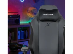 New MAXPODIUM Silla gamer premium con función de masaje, soporta 170 kg – Heavy SMI, Negra Negro