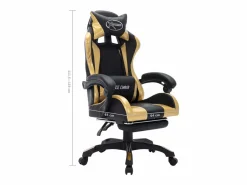 vidaxl Silla gaming con luces LED RGB cuero sintético y negro
