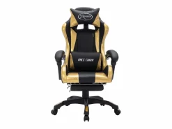 vidaxl Silla gaming con luces LED RGB cuero sintético y negro