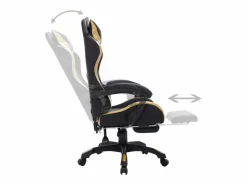 vidaxl Silla gaming con luces LED RGB cuero sintético y negro