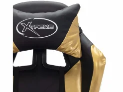 vidaxl Silla gaming con luces LED RGB cuero sintético y negro