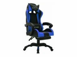 New Silla gaming con luces LED RGB cuero sintético azul y negro Silla Gaming
