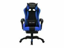 New Silla gaming con luces LED RGB cuero sintético azul y negro Silla Gaming