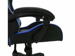 New Silla gaming con luces LED RGB cuero sintético azul y negro Silla Gaming