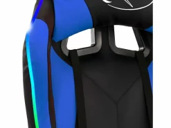 New Silla gaming con luces LED RGB cuero sintético azul y negro Silla Gaming