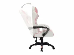 Clearance Clicnbuy Silla gaming con luces LED RGB cuero sintético rosa y negro Multicolor