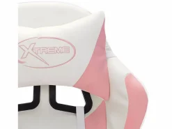 Clearance Clicnbuy Silla gaming con luces LED RGB cuero sintético rosa y negro Multicolor
