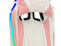 Clearance Clicnbuy Silla gaming con luces LED RGB cuero sintético rosa y negro Multicolor