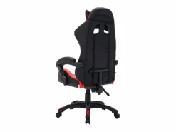 Clicnbuy Silla gaming con luces LED RGB cuero sintético rojo y negro