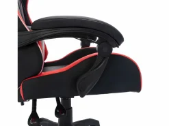 Clicnbuy Silla gaming con luces LED RGB cuero sintético rojo y negro